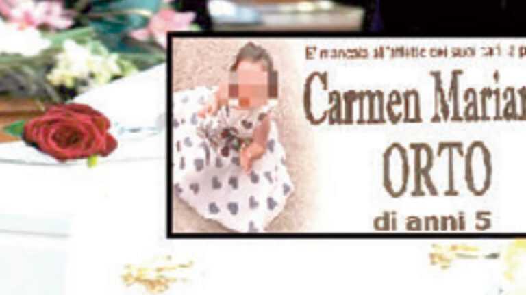 Morte assurda, l’ultimo saluto alla piccola Carmen