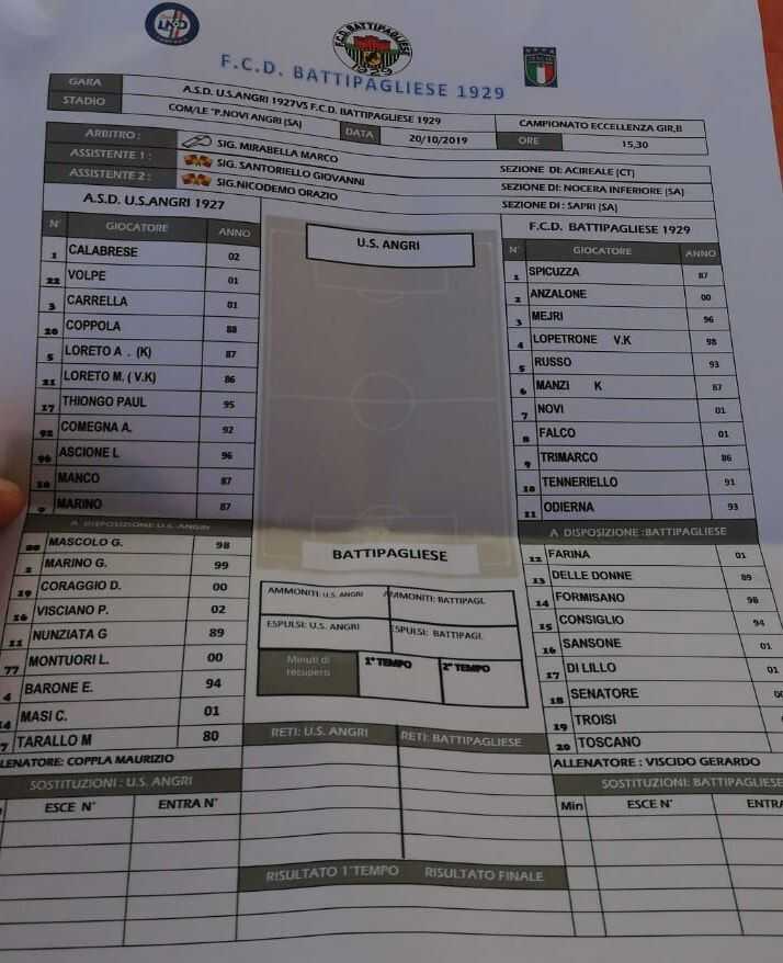 Angri-Battipagliese 1-1, a segno Lopetrone e Ascione