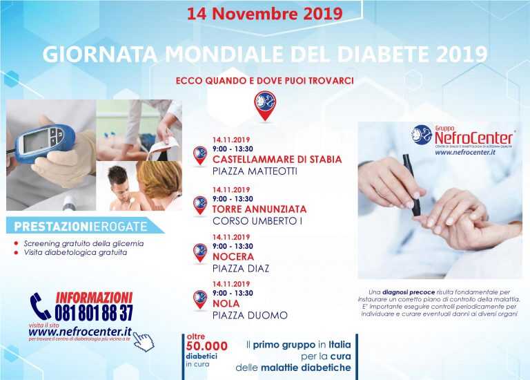 Giornata Mondiale del Diabete: visite gratuite a Nocera Inferiore dagli specialisti Nefrocenter