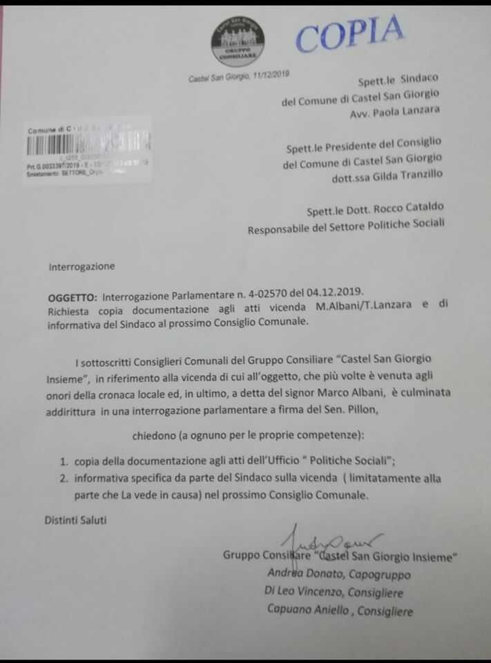 Nocera Superiore, Albani invoca un presunto conflitto d’interessi