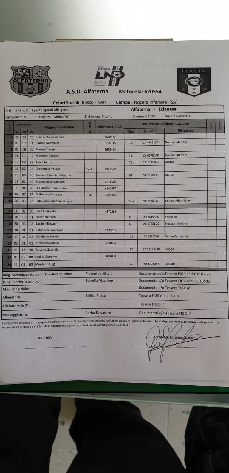 Alfaterna-Eclanese 4-0, gran riscatto dei nocerini, partita senza storia