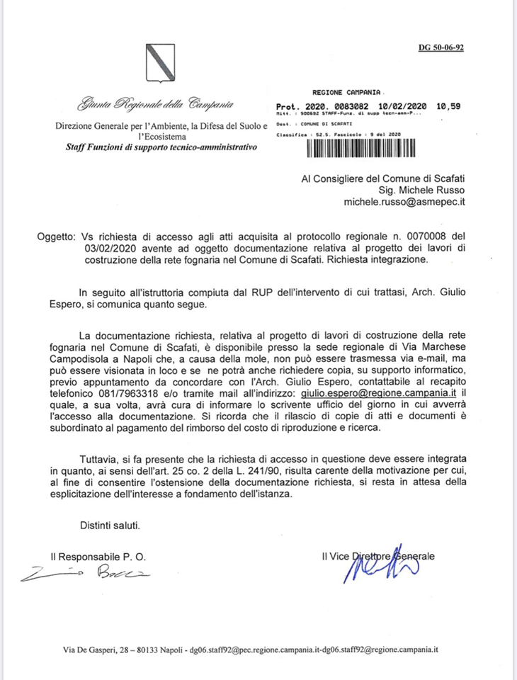 Scafati, rete fognaria: tra Regione e Comune è caccia al progetto