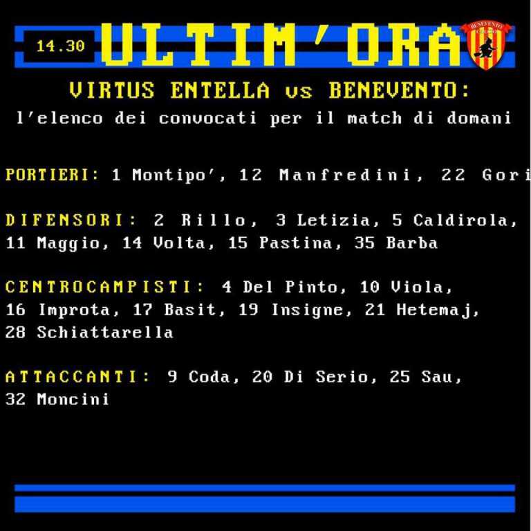 Benevento, le scelte di Inzaghi per l’Entella