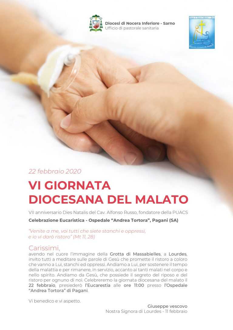 Giornata diocesana del malato, sabato 22 febbraio la Santa Messa all’ospedale di Pagani