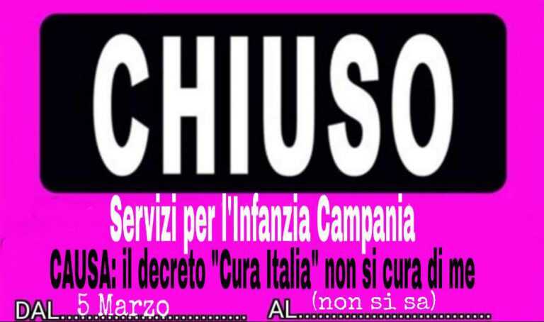Coronavirus Campania- la protesta garbata delle trascurate scuole d’infanzia