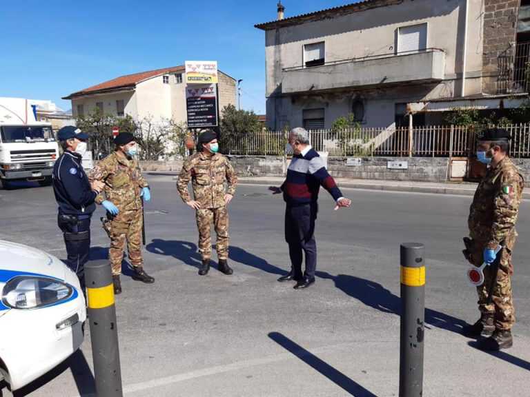 Coronavirus Sant’Egidio – il sindaco Carpentieri accoglie e saluta i militari