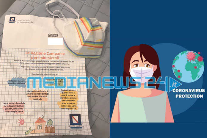 Regione Campania – Distribuisce gratuitamente le mascherine ai bambini tramite il servizio postale