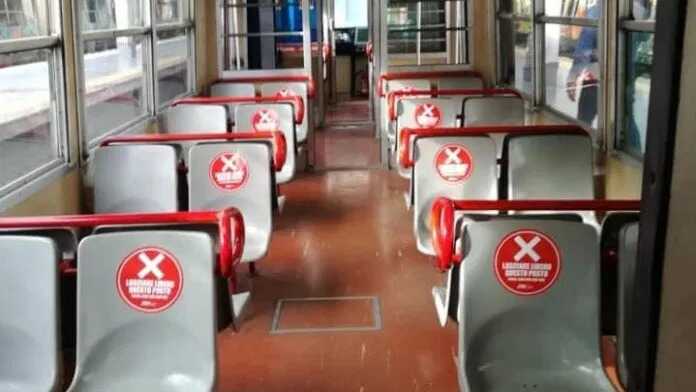 Coronavirus, EAV – Prove di Fase-2. Adesivi sui sedili inutilizzabili.