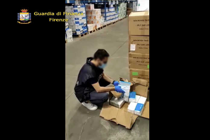 Firenze – Sequestrate 600.000 mascherine contraffatte con certificati “CE” falsi o irregolari