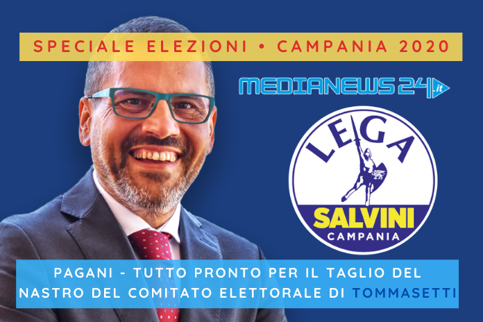 Regionali 2020 / Pagani, tra poco il taglio del nastro al comitato di Tommasetti (LEGA)