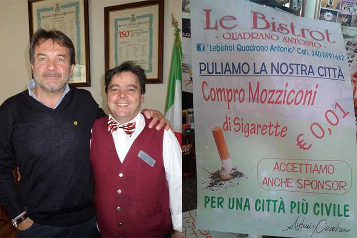 “No mozziconi”: Striscia la Notizia riprende l’iniziativa del 2014 di Antonio Quadrano