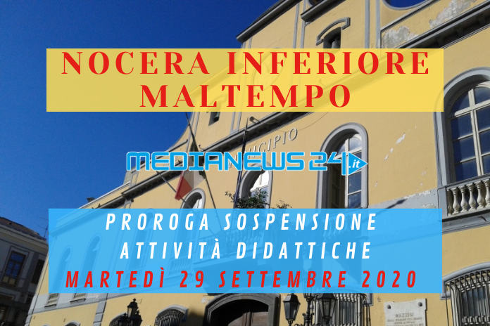 Maltempo – Nocera Inferiore – Scuole chiuse anche domani 29 settembre