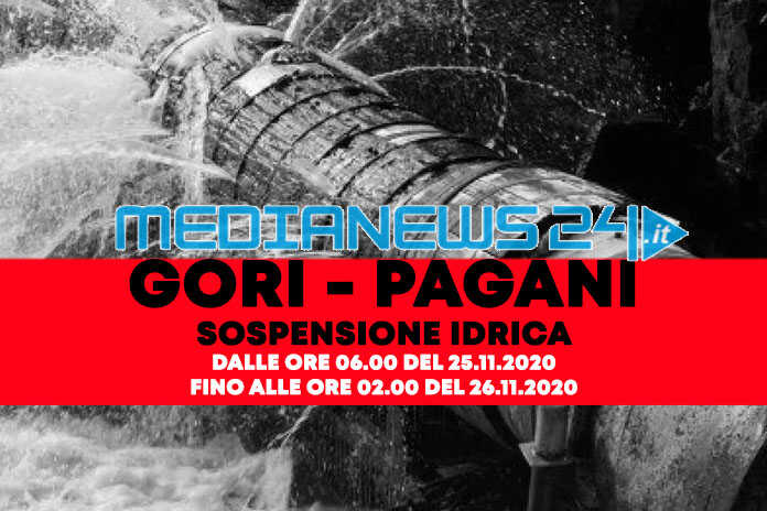GORI / Pagani- Sospensione idrica, dal 25 al 26, ecco le strade interessate