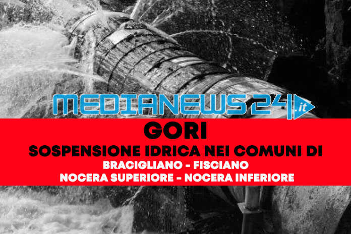 GORI / Sospensione idrica in “4 comuni” dal 25 al 26, ecco le strade interessate