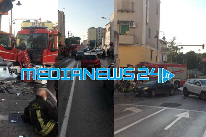 Nocera Inferiore – Incidente stradale, coinvolto mezzo dei Vigili del Fuoco
