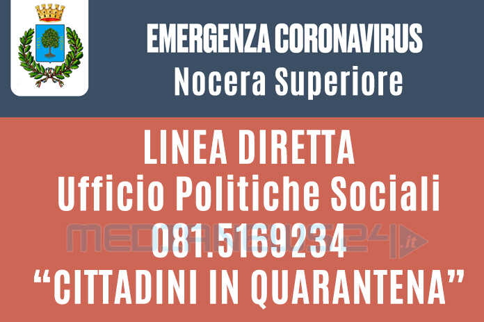 Nocera Superiore / Codiv19 – Linea diretta con l’ufficio sociale per i cittadini in quarantena