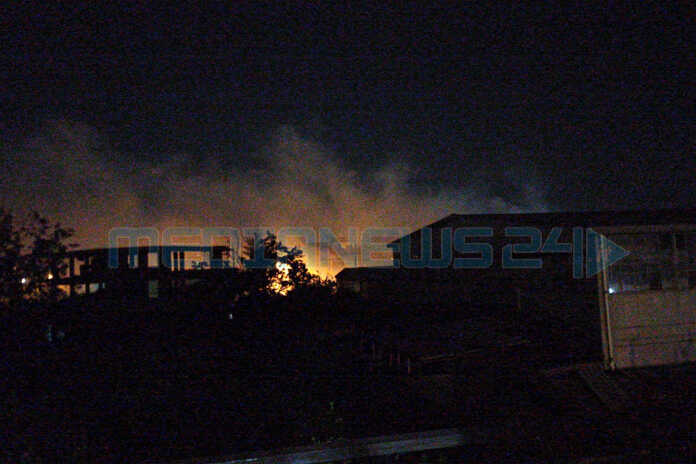 Pagani - Incendio in corso