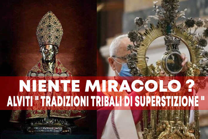 Video. Napoli, non si è sciolto il sangue di San Gennaro, la nota di Alviti