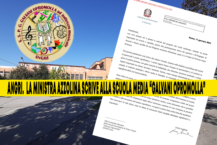 Angri. La Ministra Azzolina scrive alla scuola Galvani Opromolla