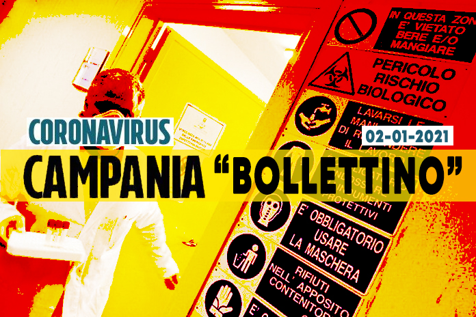 Covid. Campania, bollettino di oggi 2 gennaio 2021, 3.209 test, 392 positivi