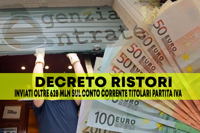 Ristori. “Decreto Natale”, inviati oltre 628 mln sul conto corrente titolari Partita Iva
