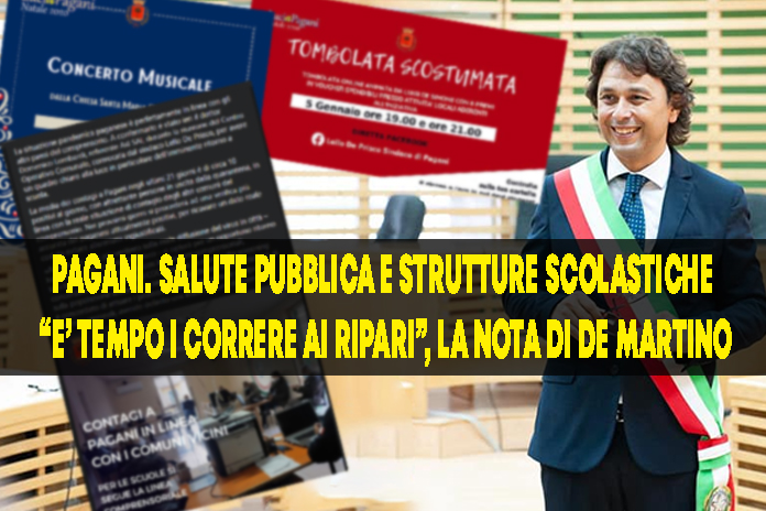 Pagani. Salute pubblica e strutture scolastiche, agire mirato e concreto la nota di De Martino