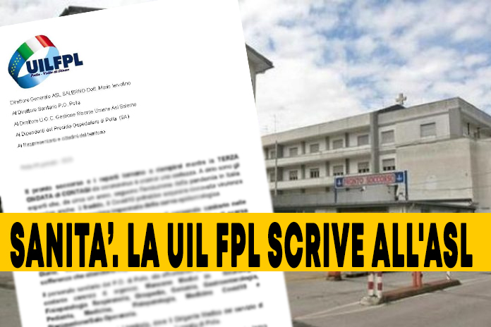 Carenza di personale all’ospedale di Polla e incentivi Covid, la Uil Fpl scrive all’Asl