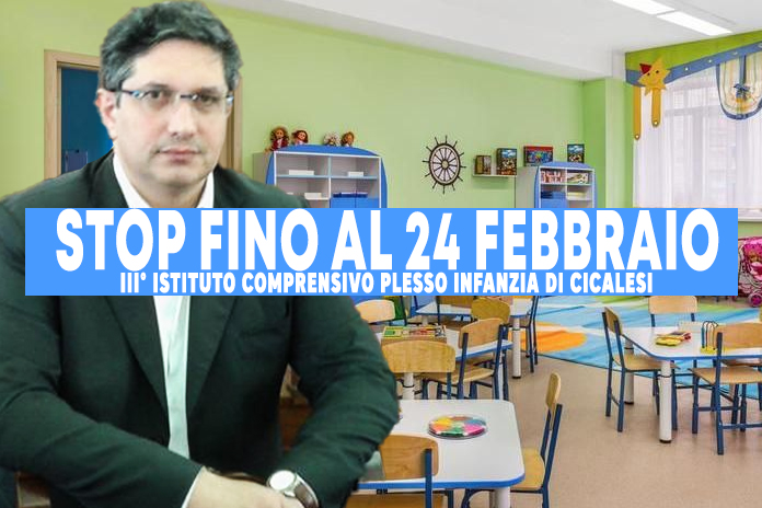 Nocera Inferiore. Ferma fino al 24 Febbraio il Plesso Scuola dell’ Infanzia di Cicalesi