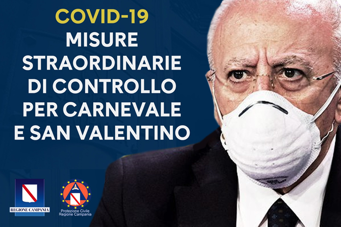 Covid. De Luca: “In Campania, mascherine all’aperto fino alla fine di Febbraio”