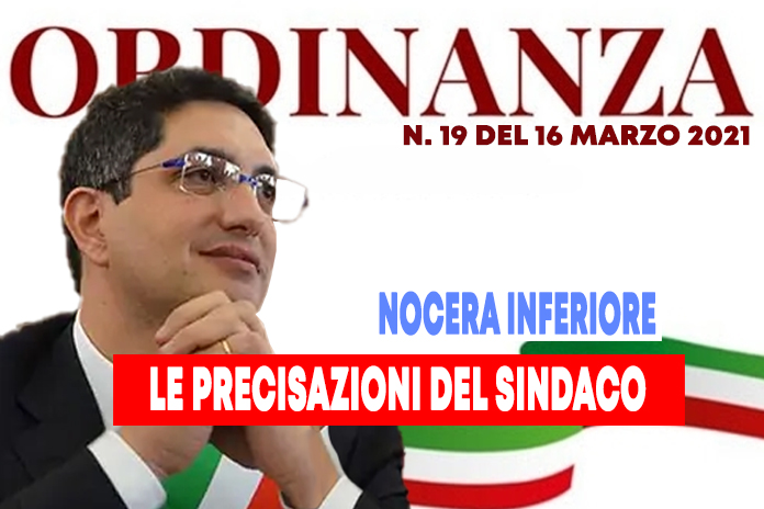 Nocera Inferiore. Chiarimenti sull’Ordinanza n.19