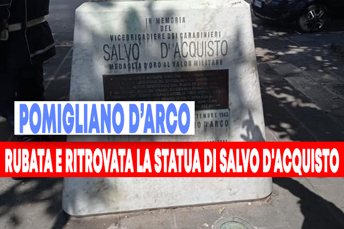 Salvo D’Acquisto, ritrovata la statua rubata a Pomigliano: denunciati due giovani, uno è minorenne