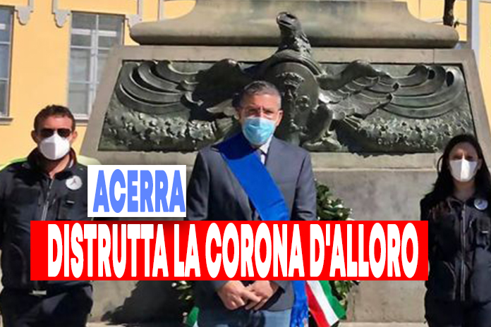 Acerra. Distrutta corona dei caduti dopo commemorazione, lo sdegno di Piatto
