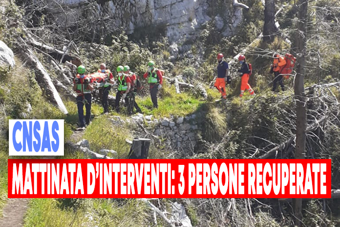 CNSAS . Tre ersone soccorse inCostiera Amalfitana