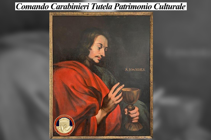 Carabinieri, ritrovata la tela dopo 28 anni di San Giovanni Evangelista
