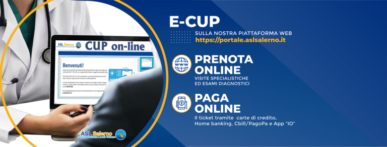 Asl Salerno. Parte il CUP ON LINE per prenotare visite e prestazioni e pagare il ticket