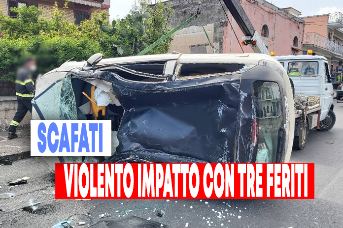 Scafati. Incidente stradale in Via Passanti: tre feriti
