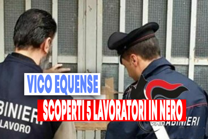 Carabinieri scoperti 5 lavoratori in nero