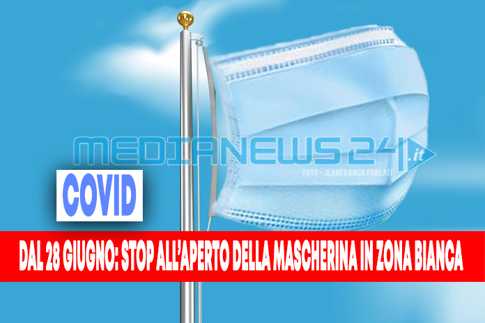 Mascherina all’aperto, dal 28 giugno stop in zona bianca