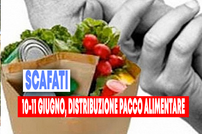 Pacco alimentare: 10/11 giugno, la distribuzione
