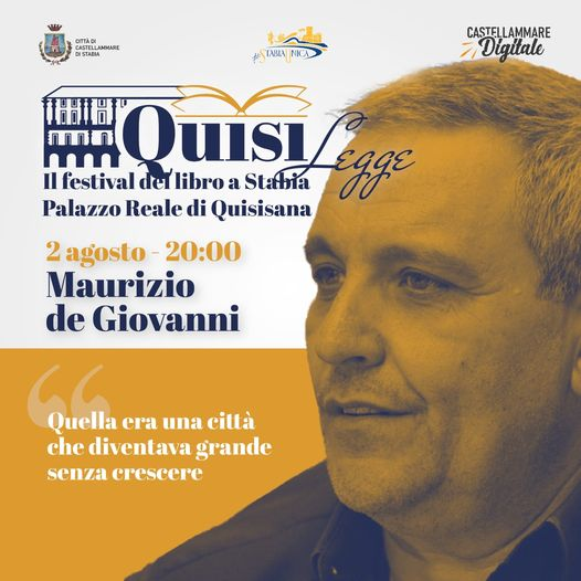 Castellammare. Il festival del libro di Stabia: parte la rassegna dal 2 agosto con Maurizio De Giovanni