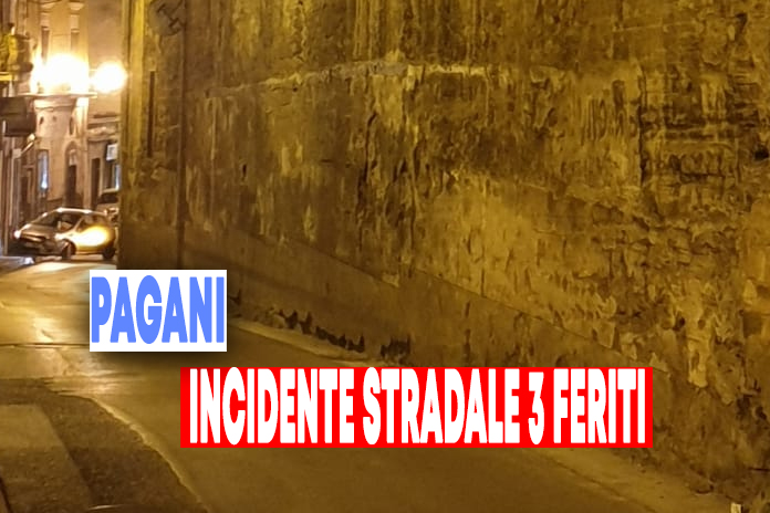 Pagani. 3 feriti (non gravi) nella notte in un incidente