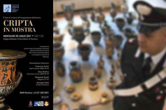 Positano: mostra di reperti ceramici del IV secolo a.C. recuperati dai Carabinieri