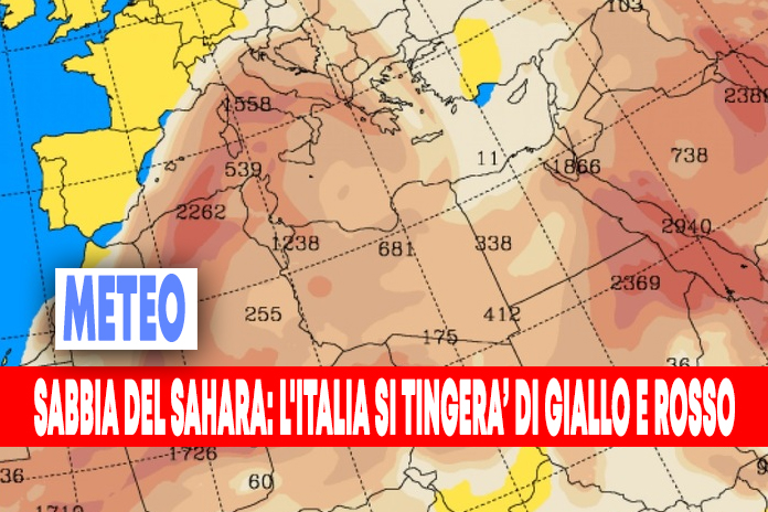 Previsioni meteo arriva la sabbia del Sahara, aumenta la Cappa di AFA