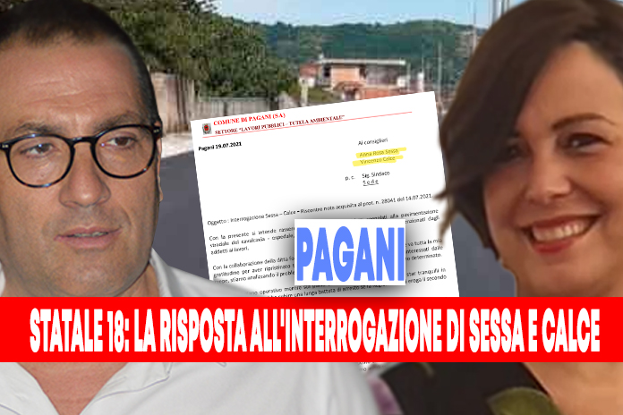 Statale 18. Lavori fermi per mancata erogazione dei fondi. La risposta all’interrogazione di Sessa e Calce