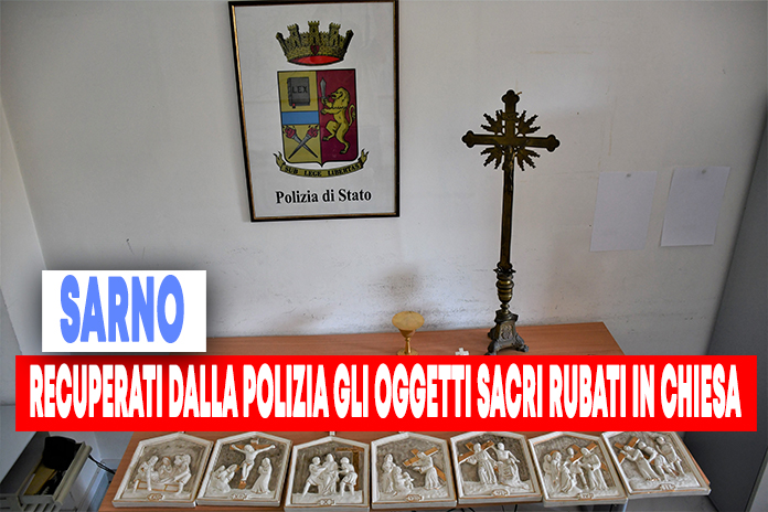 Sarno. Furto sacrilego in Chiesa: la Polizia recupera oggetti sacri