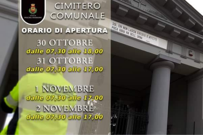 Nocera Inferiore. Modalità di accesso al cimitero per la commemorazione dei defunti