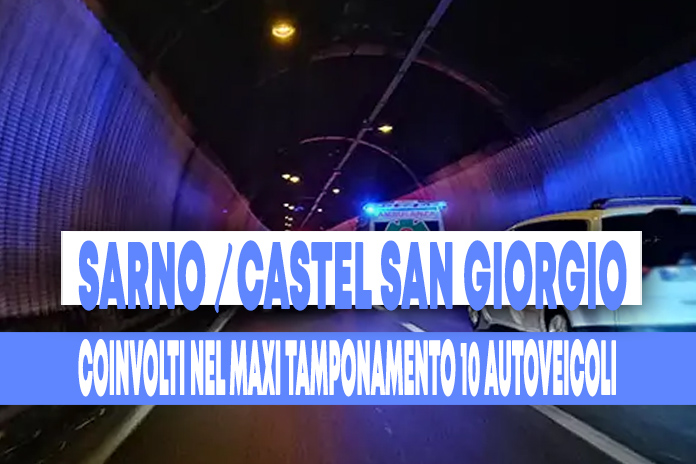 Maxi tamponamento sulla A30 Sarno/Castel San Giorgio: 10 veicoli coinvolti