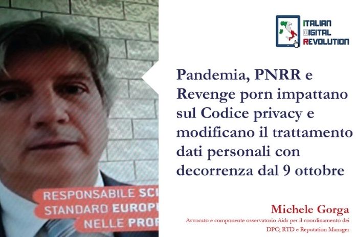 La nota di Michele Gorga sulle modifiche del trattamento dati personali