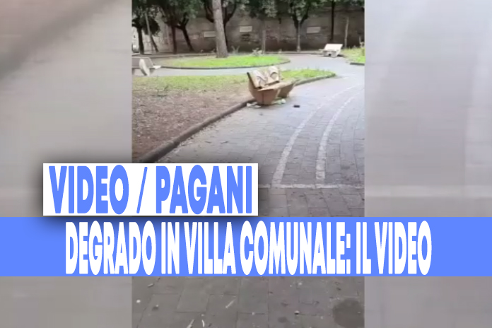 Pagani. Degrado in villa comunale: ecco il video