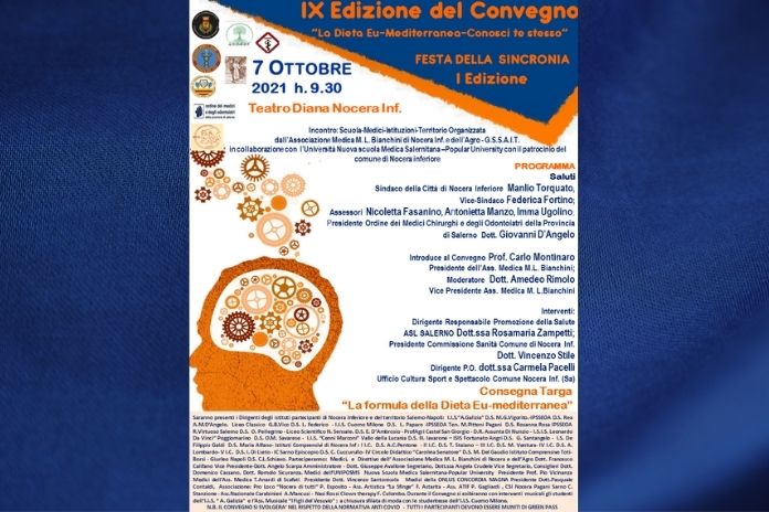 Nocera Inferiore. Al Teatro Diana la IX^ Edizione del Convegno “La dieta Eu Mediterranea – conosci te stesso”